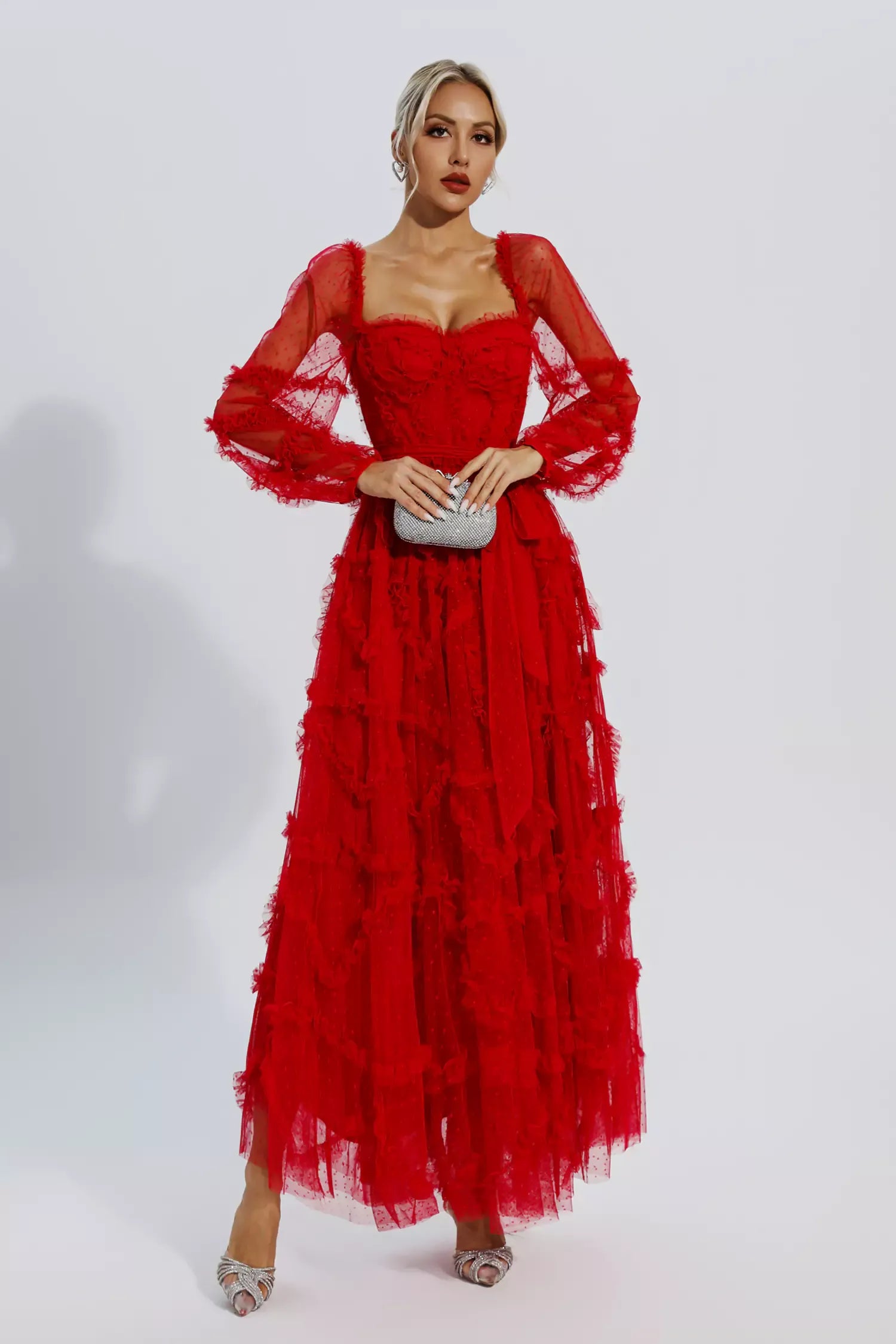 Terila Wedding Bridesmaid Maxi Dress In Red