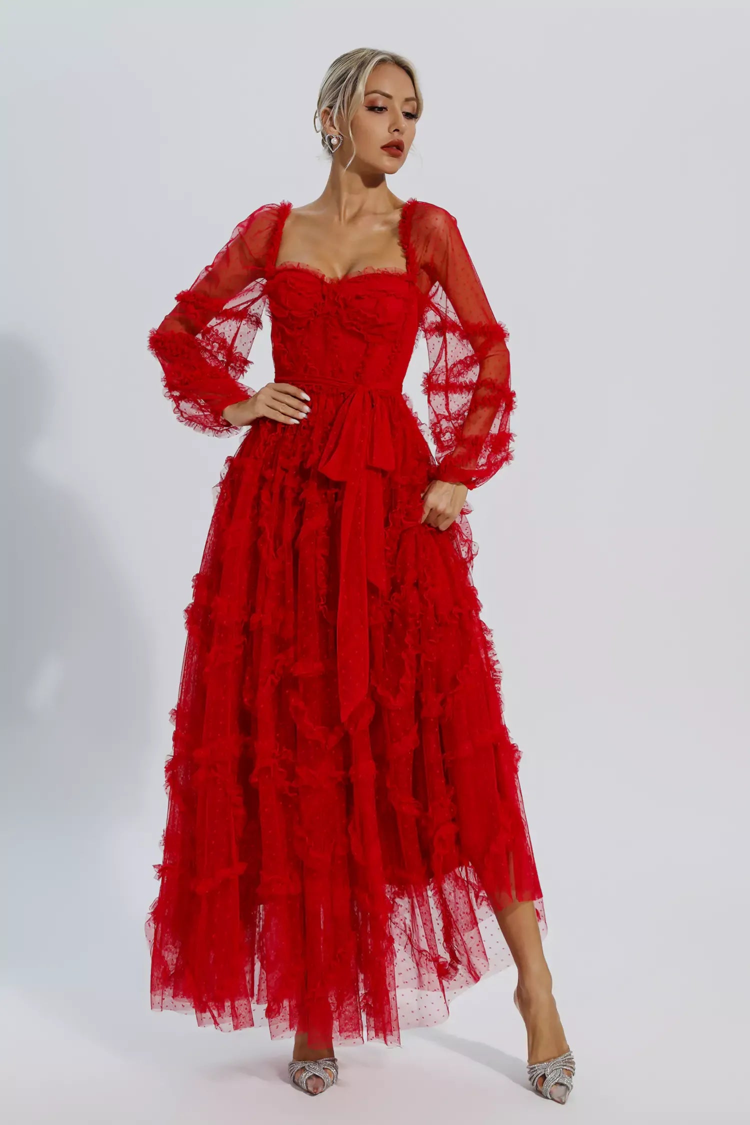 Terila Wedding Bridesmaid Maxi Dress In Red