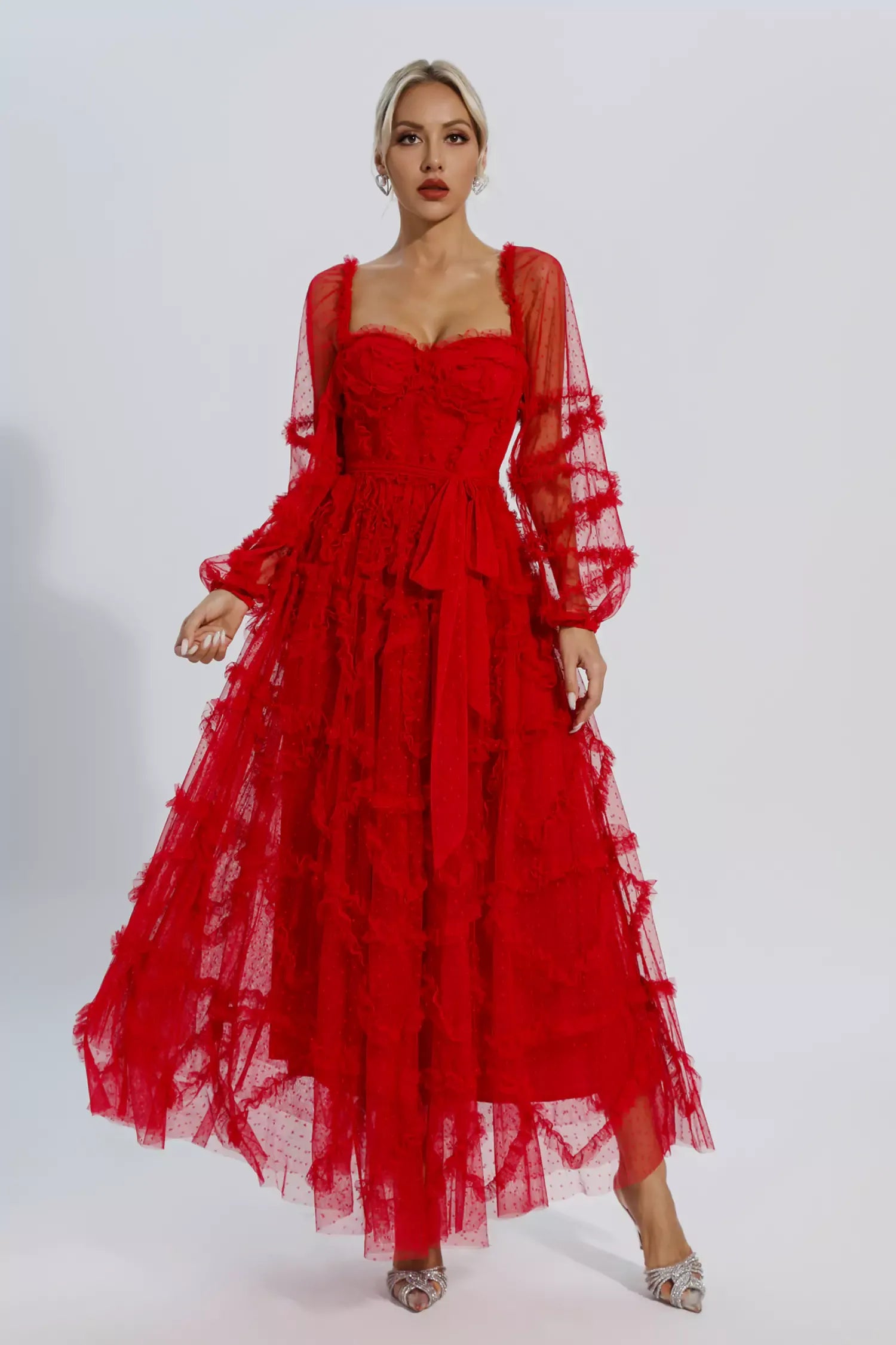 Terila Wedding Bridesmaid Maxi Dress In Red