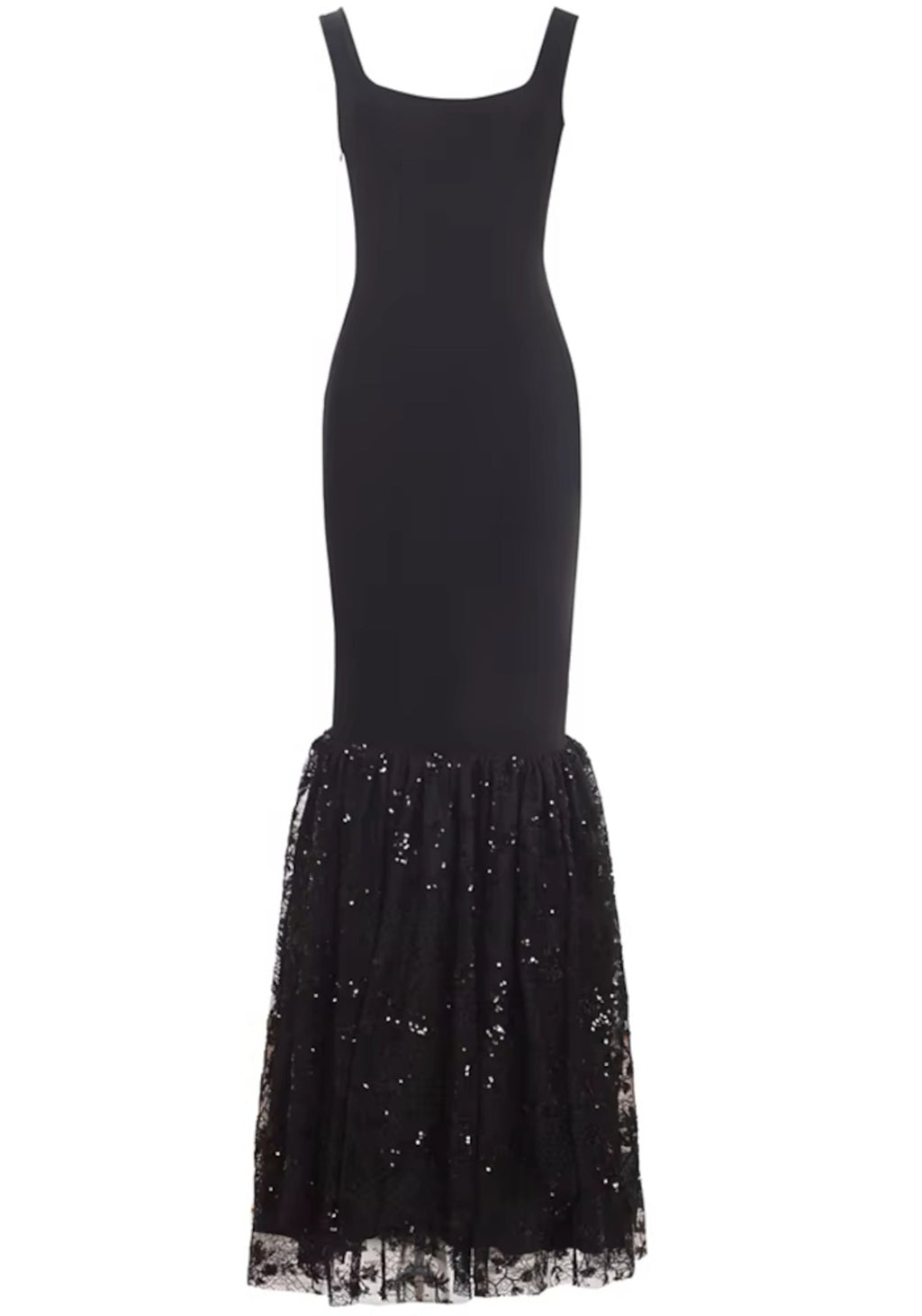 Akilina Mermaid Sequin Lace Maxi Dress In Black