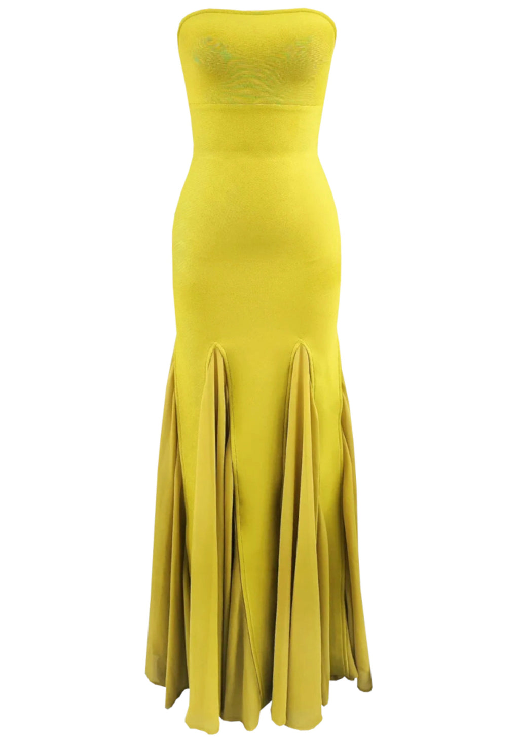 Renley Strapless A Line Maxi Dress In Lime