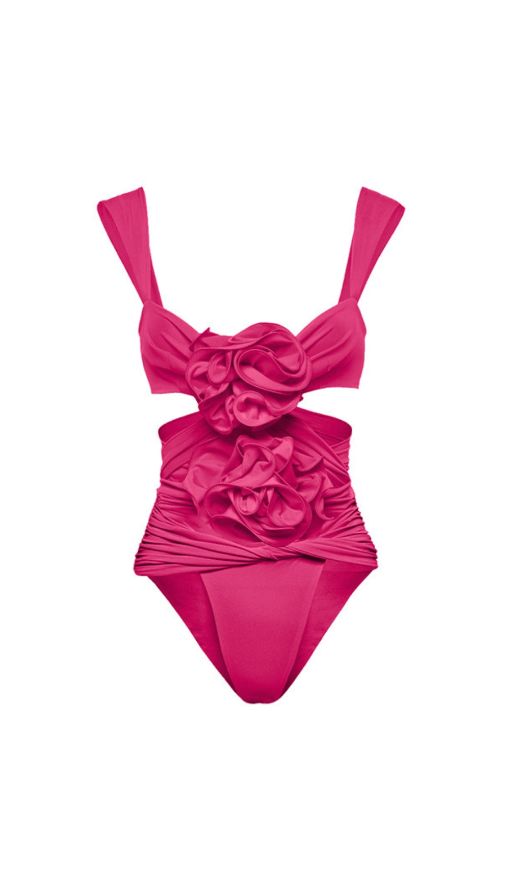 Aizen 3d Flower One Piece Swimsuit And Skirt In Pink