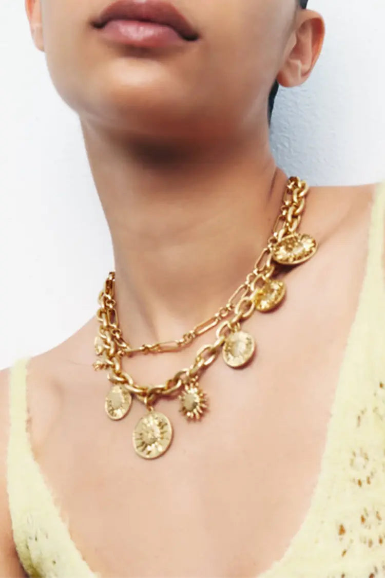 Presley Golden Sun Necklace