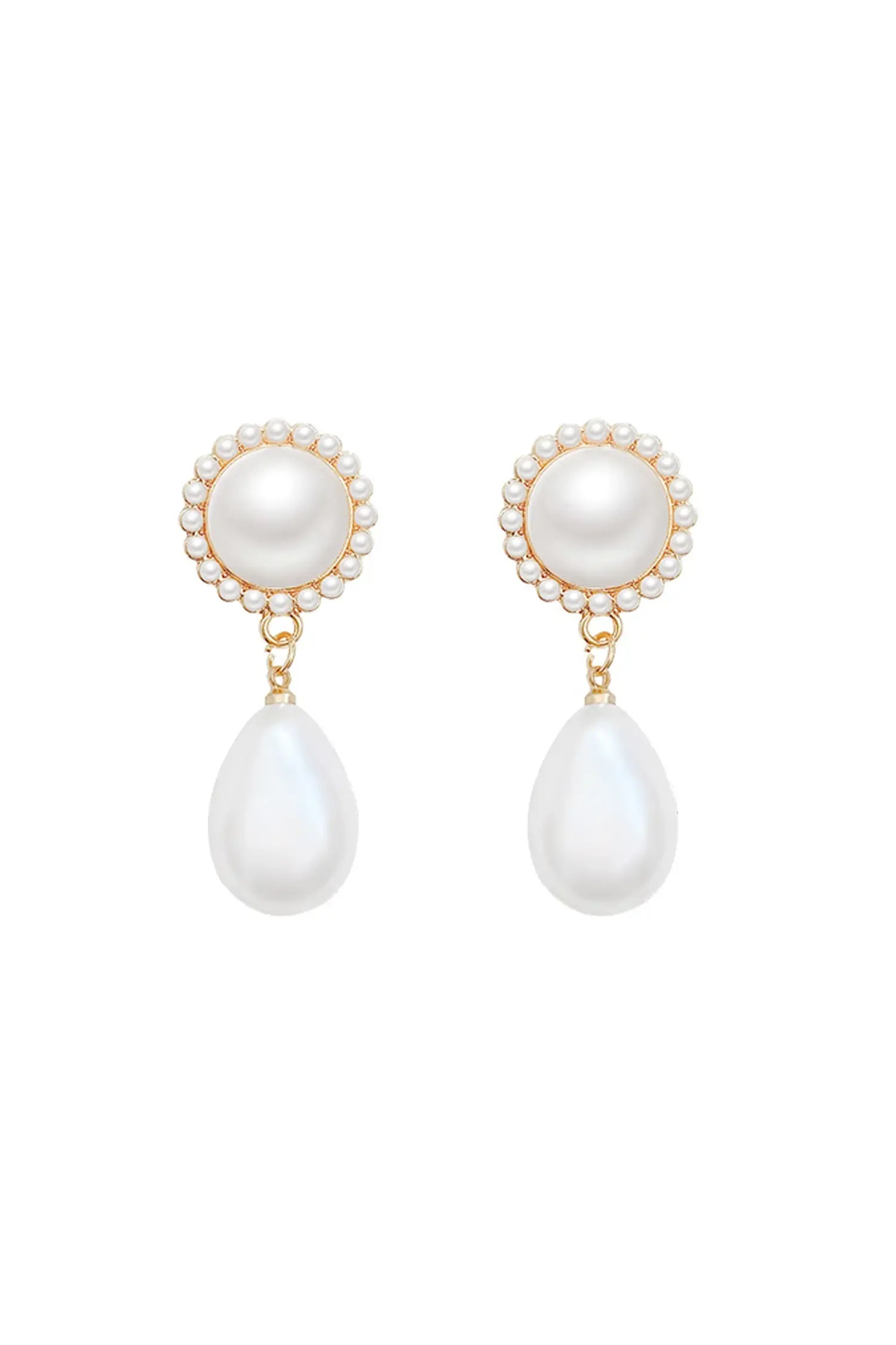 Jacki White Pear Earrings