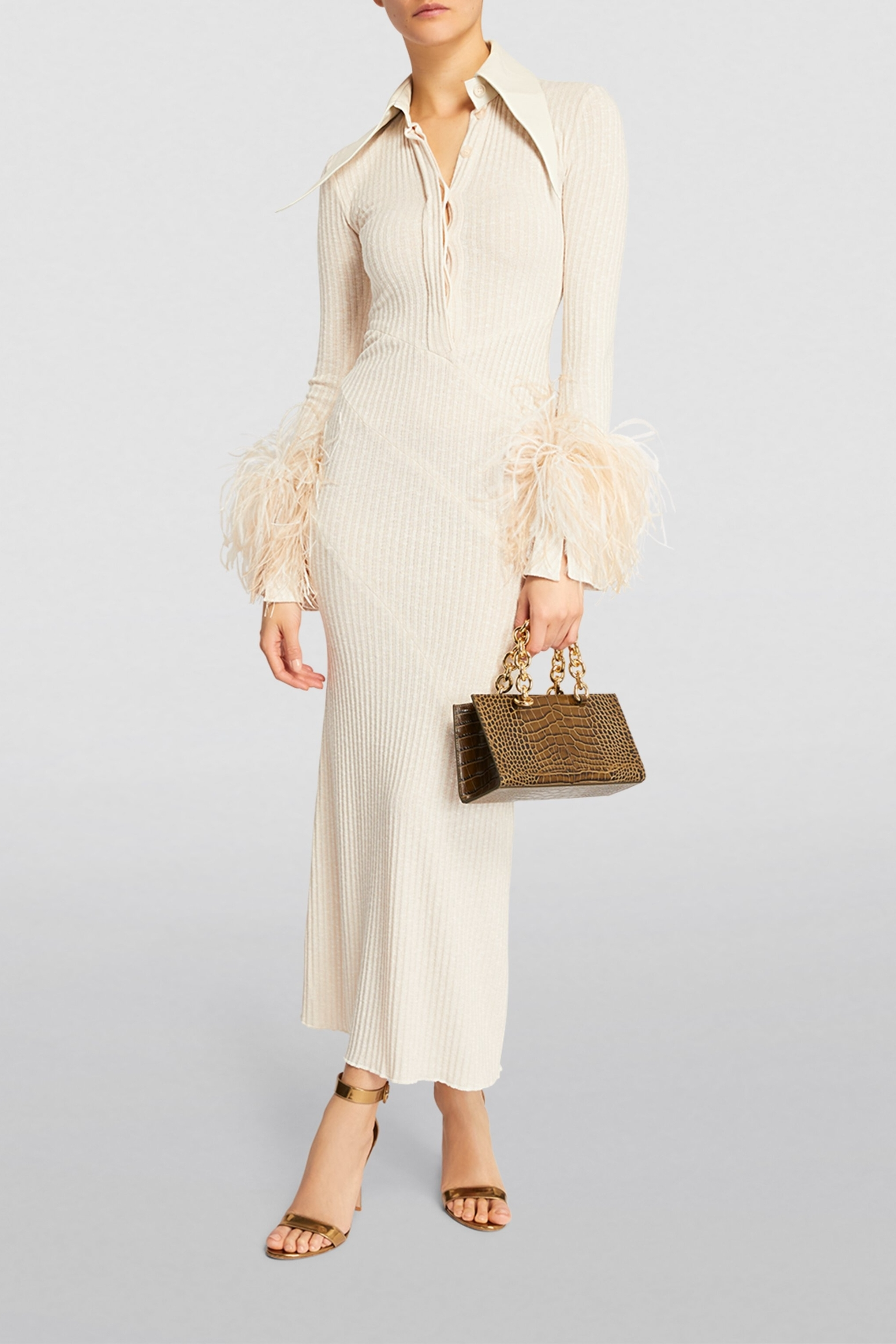 Kerenza Long Sleeve Feather Bandage Dress